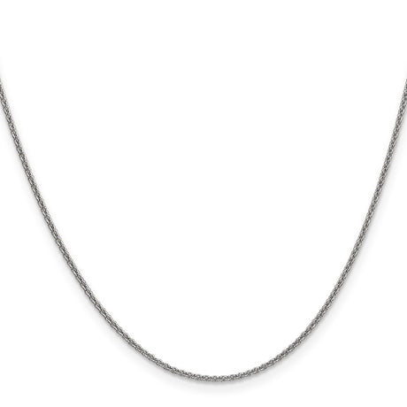 14K White Gold 1.4 mm Polished Chain Necklace, Solid