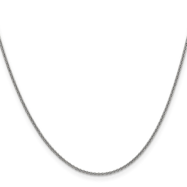 14K White Gold 1.4 mm Polished Chain Necklace, Solid