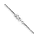 14K White Gold 1.4 mm Polished Chain Necklace, Solid alternate angle