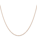 14K Rose Gold 1.1 mm Polished Chain Necklace
