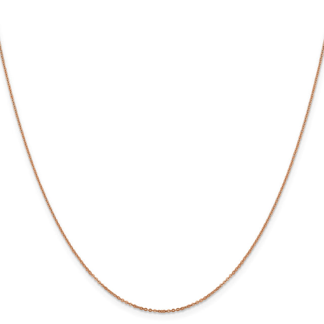 14K Rose Gold 1.1 mm Polished Chain Necklace