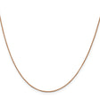 14K Rose Gold 0.7 mm Box Chain Necklace, Polished