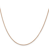 14K Rose Gold 0.7 mm Box Chain Necklace, Polished