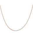 14K Rose Gold 0.5 mm Box Chain Necklace, Polished