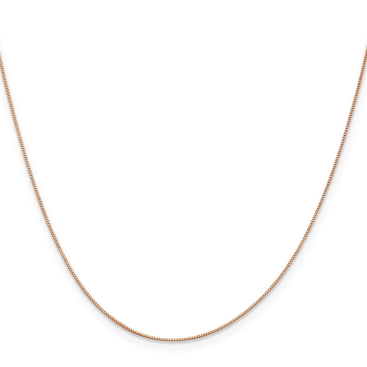 14K Rose Gold 0.5 mm Box Chain Necklace, Polished