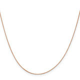 14K Rose Gold 0.5 mm Box Chain Necklace, Polished
