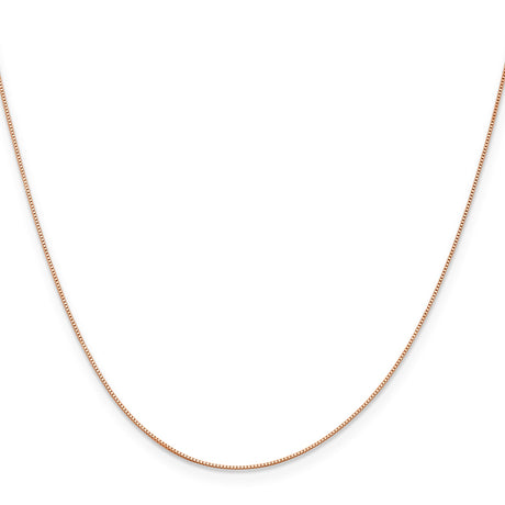 14K Rose Gold 0.5 mm Box Chain Necklace, Polished