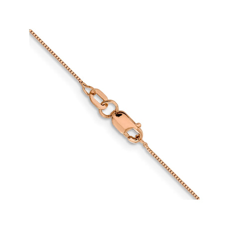 14K Rose Gold 0.5 mm Box Chain Necklace, Polished alternate angle