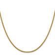 14K Yellow Gold 2.4 mm Box Chain Necklace, Polished