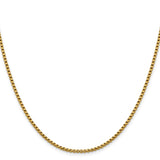 14K Yellow Gold 2.4 mm Box Chain Necklace, Polished