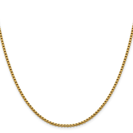 14K Yellow Gold 2.4 mm Box Chain Necklace, Polished