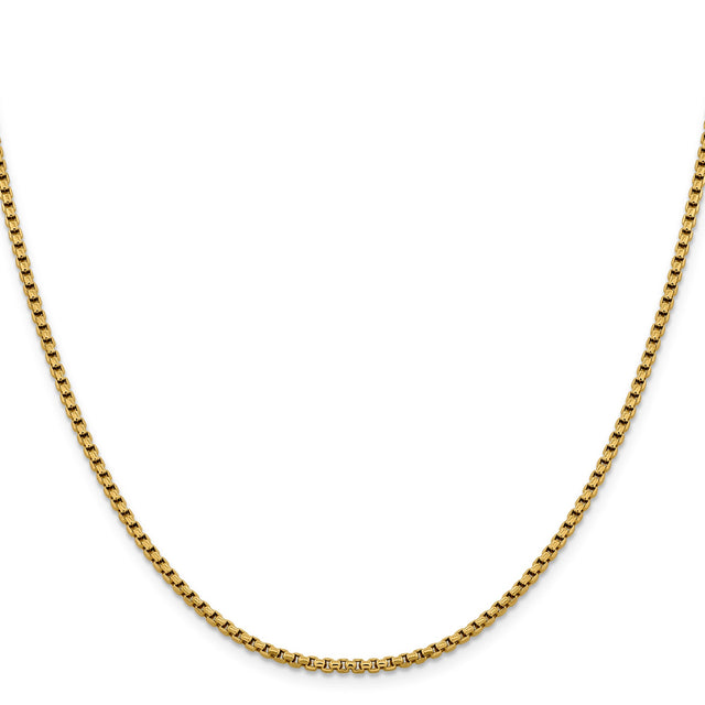 14K Yellow Gold 2.4 mm Box Chain Necklace, Polished