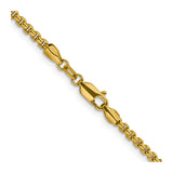 14K Yellow Gold 2.4 mm Box Chain Necklace, Polished alternate angle