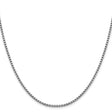 14K White Gold 2.4 mm Box Chain Necklace, Polished