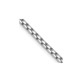 14K White Gold 2.4 mm Box Chain Necklace, Polished detail view