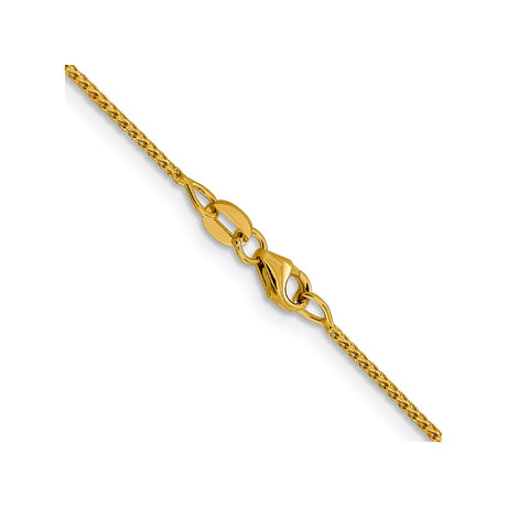 14K Yellow Gold 1 mm Franco Chain Necklace, Polished alternate angle