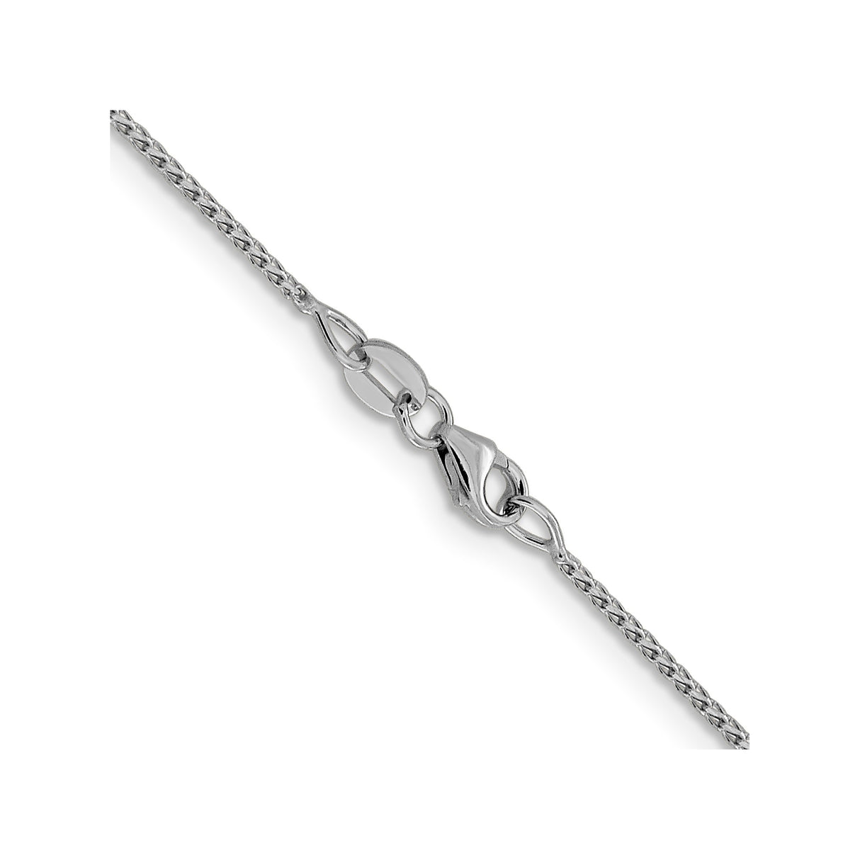 14K White Gold 1 mm Franco Chain Necklace, Polished alternate angle