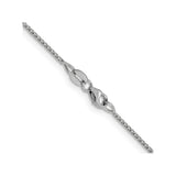 14K White Gold 1 mm Franco Chain Necklace, Polished alternate angle