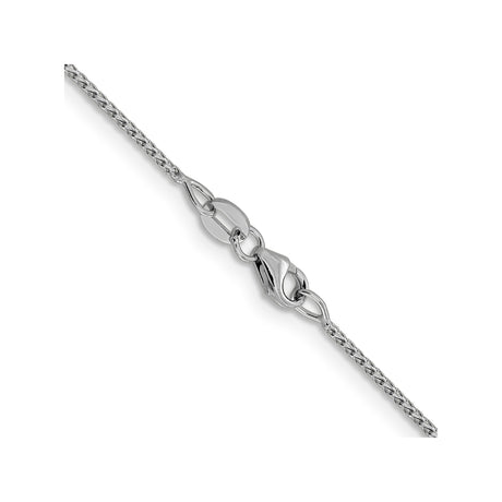 14K White Gold 1 mm Franco Chain Necklace, Polished alternate angle
