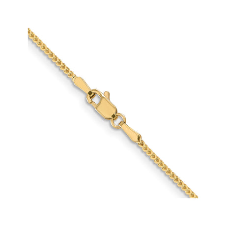 14K Yellow Gold 1.1 mm Franco Chain Necklace, Polished alternate angle