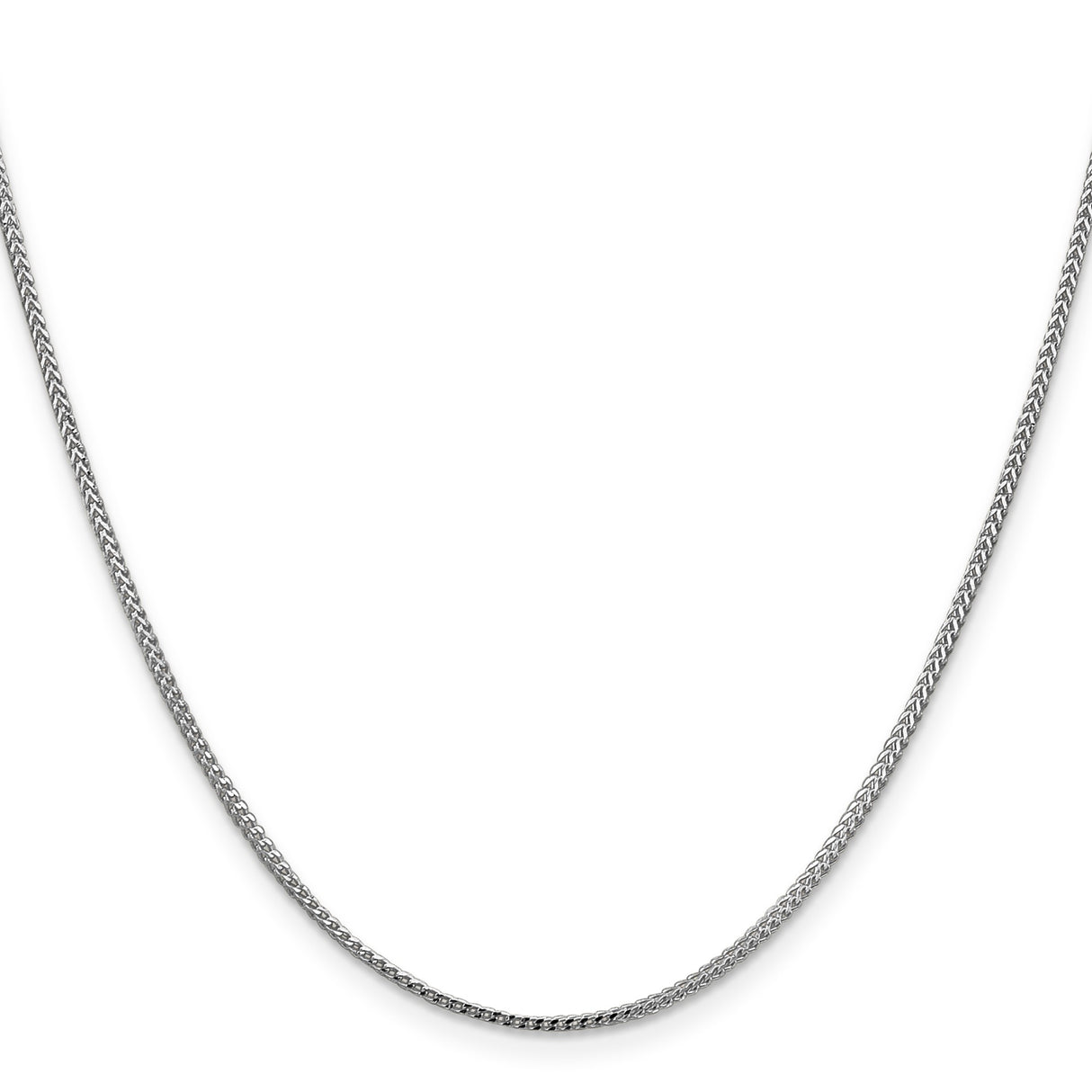 14K White Gold 1.1 mm Franco Chain Necklace, Polished
