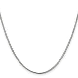 14K White Gold 1.1 mm Franco Chain Necklace, Polished
