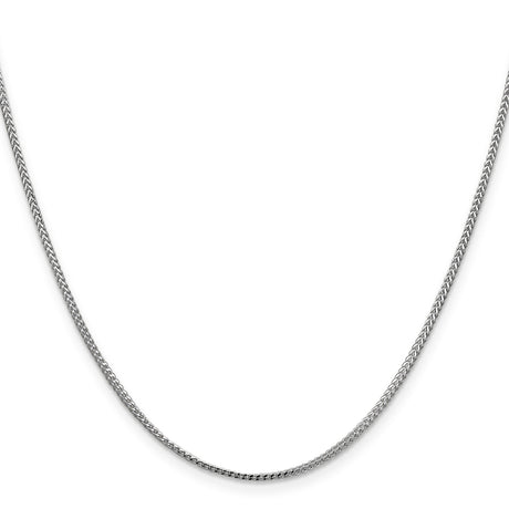14K White Gold 1.1 mm Franco Chain Necklace, Polished