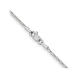 14K White Gold 1.1 mm Franco Chain Necklace, Polished alternate angle