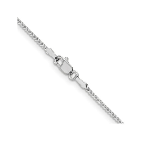 14K White Gold 1.1 mm Franco Chain Necklace, Polished alternate angle