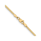 14K Yellow Gold 1.25 mm Franco Chain Necklace, Polished alternate angle
