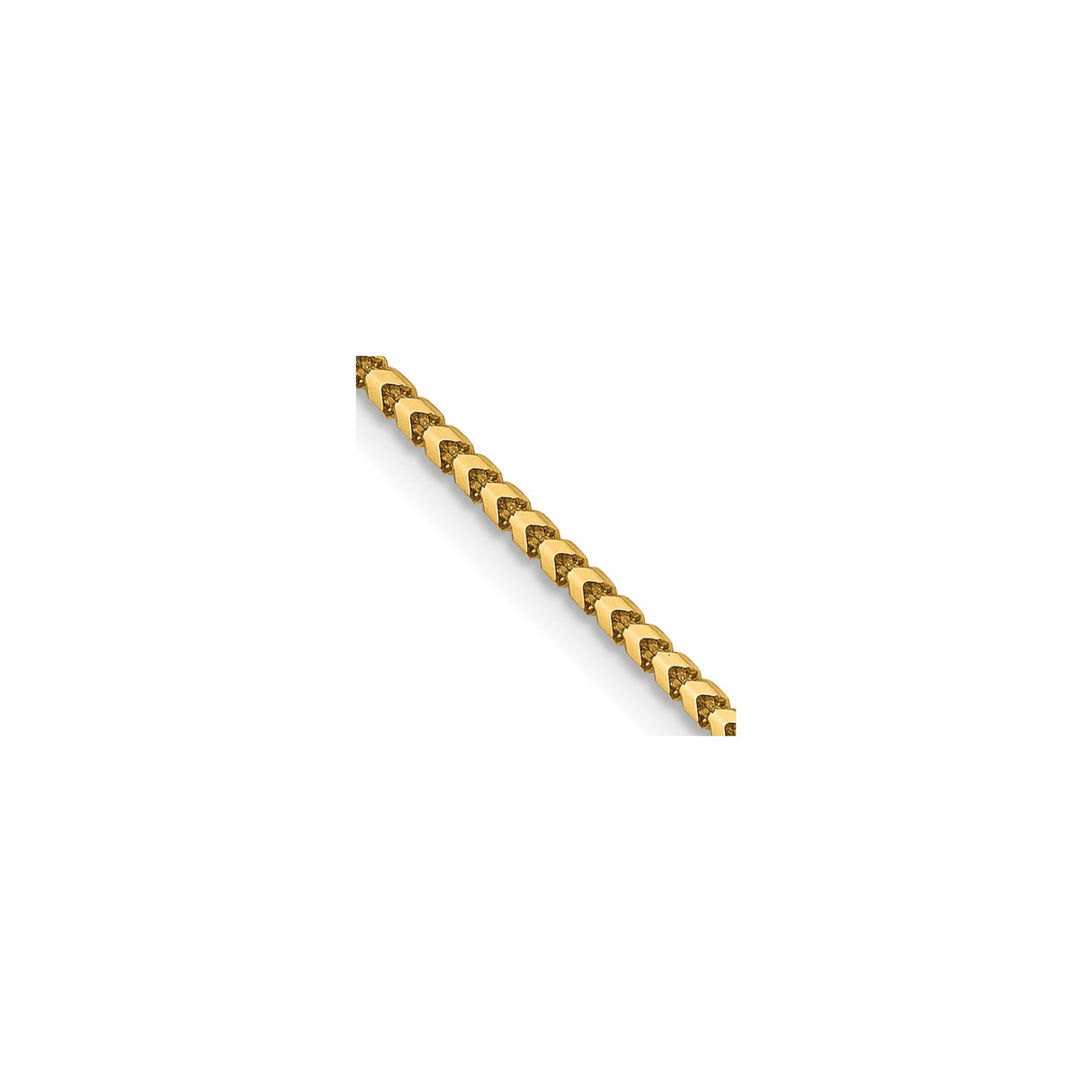 14K Yellow Gold 1.25 mm Franco Chain Necklace, Polished detail view