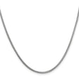 14K White Gold 1.25 mm Franco Chain Necklace, Polished