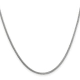 14K White Gold 1.25 mm Franco Chain Necklace, Polished