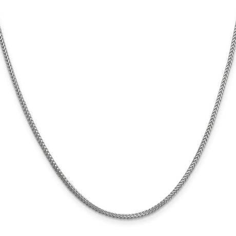 14K White Gold 1.25 mm Franco Chain Necklace, Polished