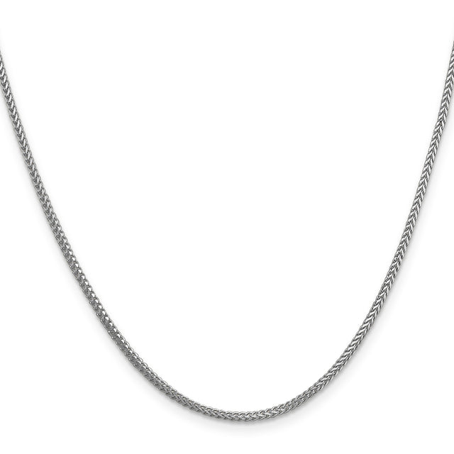 14K White Gold 1.25 mm Franco Chain Necklace, Polished