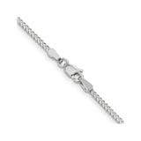 14K White Gold 1.25 mm Franco Chain Necklace, Polished alternate angle