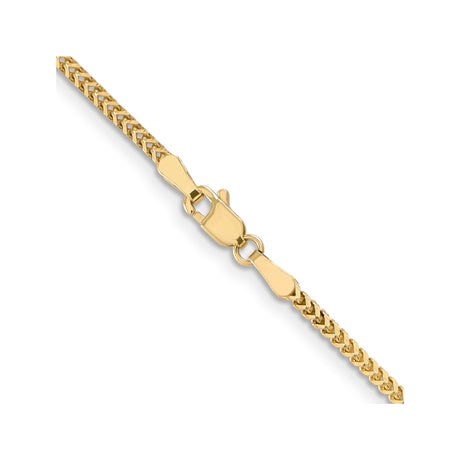 14K Yellow Gold 1.5 mm Franco Chain Necklace, Polished alternate angle