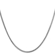 14K White Gold 1.5 mm Franco Chain Necklace, Polished