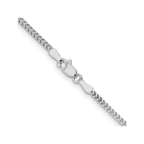 14K White Gold 1.5 mm Franco Chain Necklace, Polished alternate angle