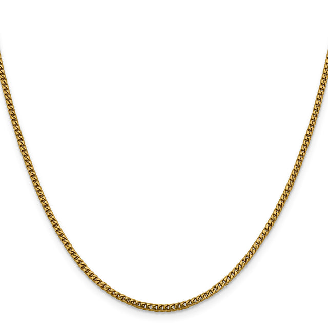 14K Yellow Gold 2 mm Franco Chain Necklace, Polished