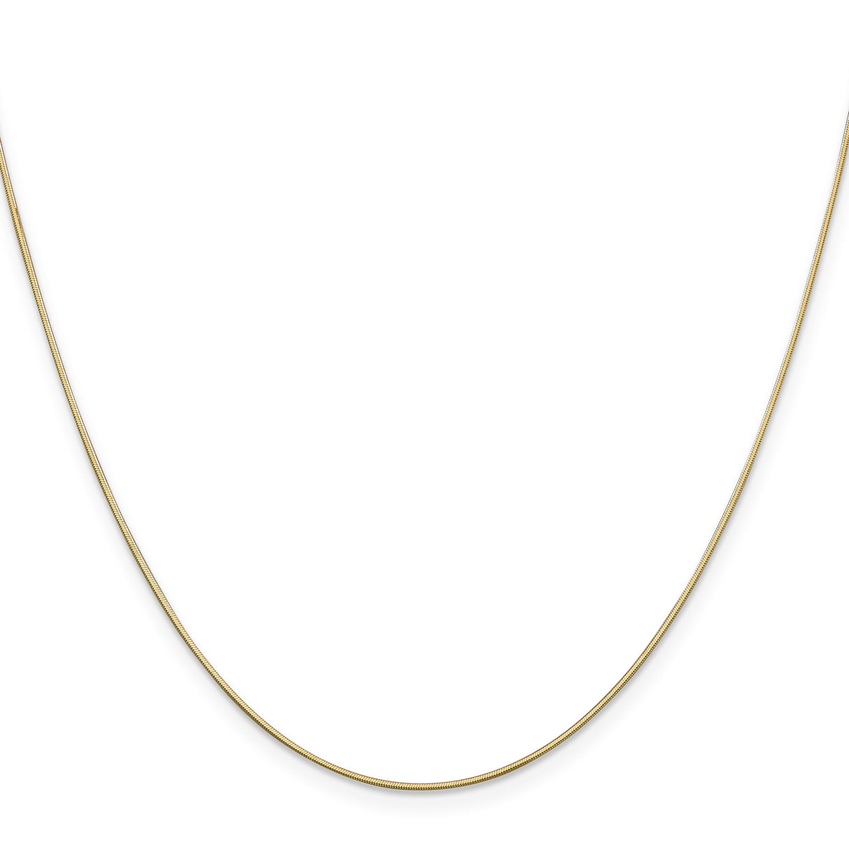 14K Yellow Gold 0.8 mm Polished Chain Necklace, Solid