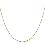14K Yellow Gold 0.8 mm Polished Chain Necklace, Solid