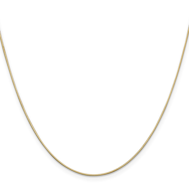 14K Yellow Gold 0.8 mm Polished Chain Necklace, Solid
