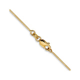 14K Yellow Gold 0.8 mm Polished Chain Necklace, Solid alternate angle