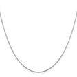 14K White Gold 0.8 mm Polished Chain Necklace, Solid
