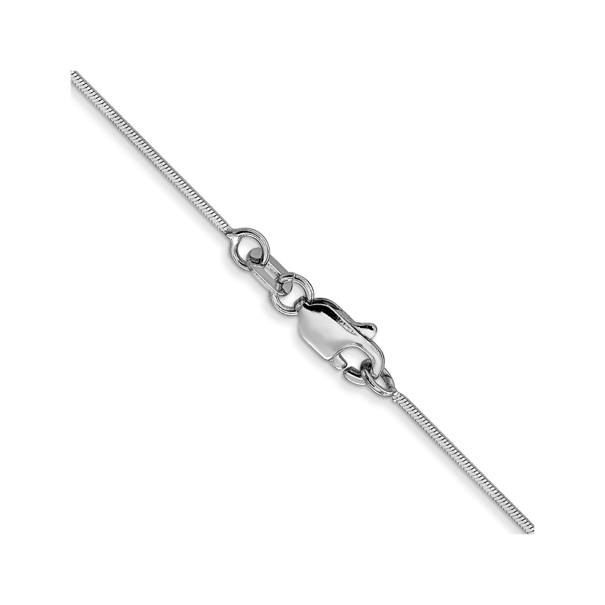 14K White Gold 0.8 mm Polished Chain Necklace, Solid alternate angle
