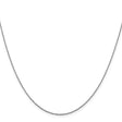 14K White Gold 0.9 mm Box Chain Necklace, Polished