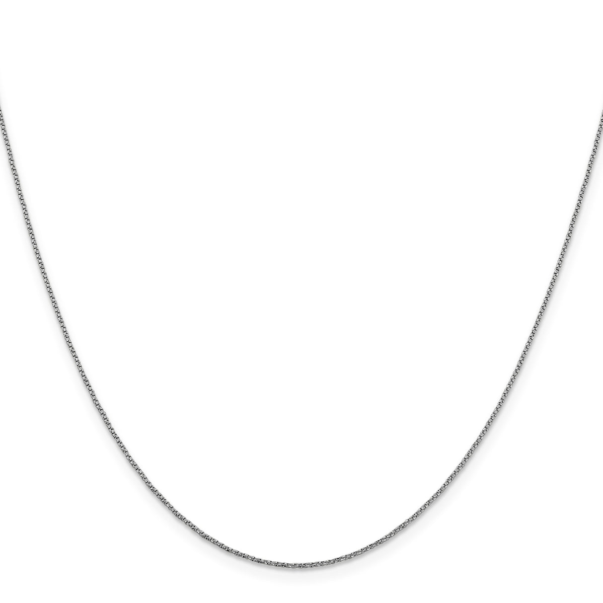 14K White Gold 0.9 mm Box Chain Necklace, Polished