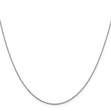 14K White Gold 0.9 mm Box Chain Necklace, Polished