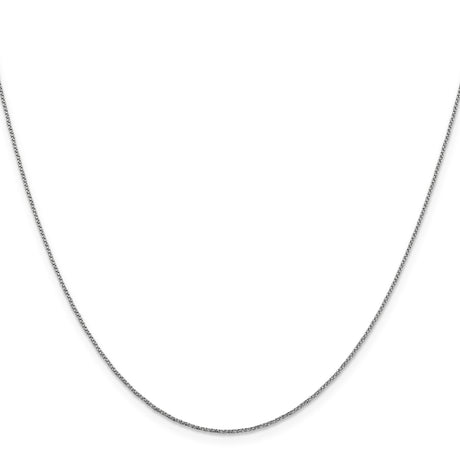 14K White Gold 0.9 mm Box Chain Necklace, Polished